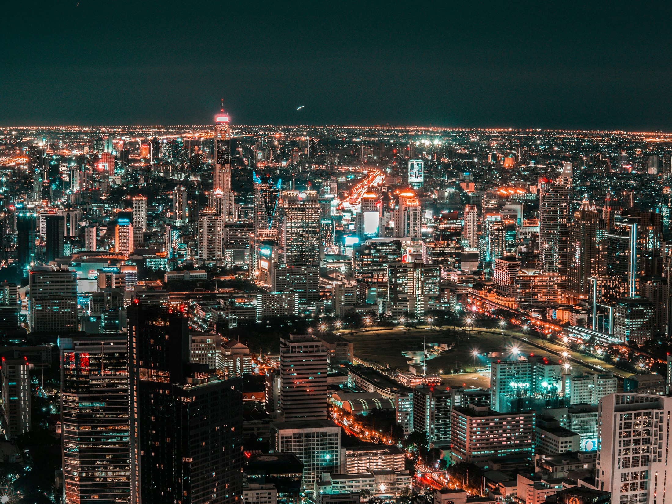 Bangkok city skyline at night